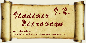 Vladimir Mitrovčan vizit kartica